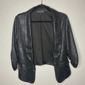 Shiny Black Blazer (Faux leather looking)